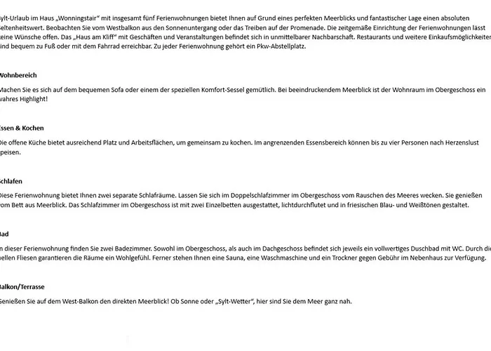 Wonningstair - Duenenstr 19, App 4